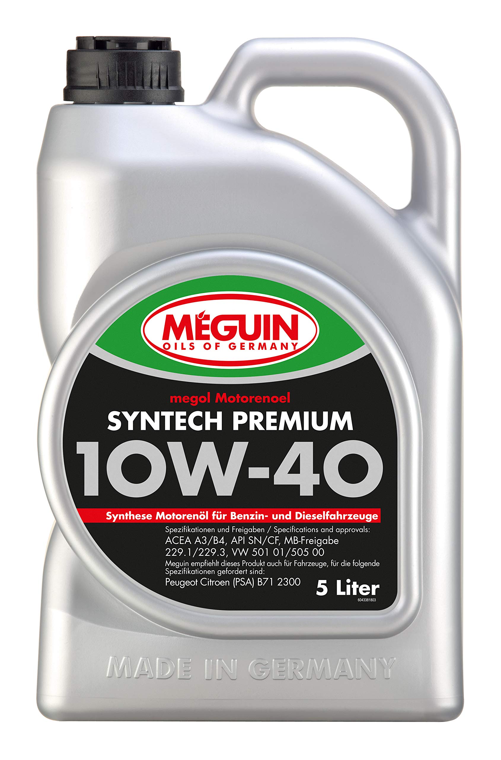 Meguin Megol Syntech Premium SAE 10W-40 | 5 L | mineralisches Motoröl | Art.-Nr.: 4338 von Meguin