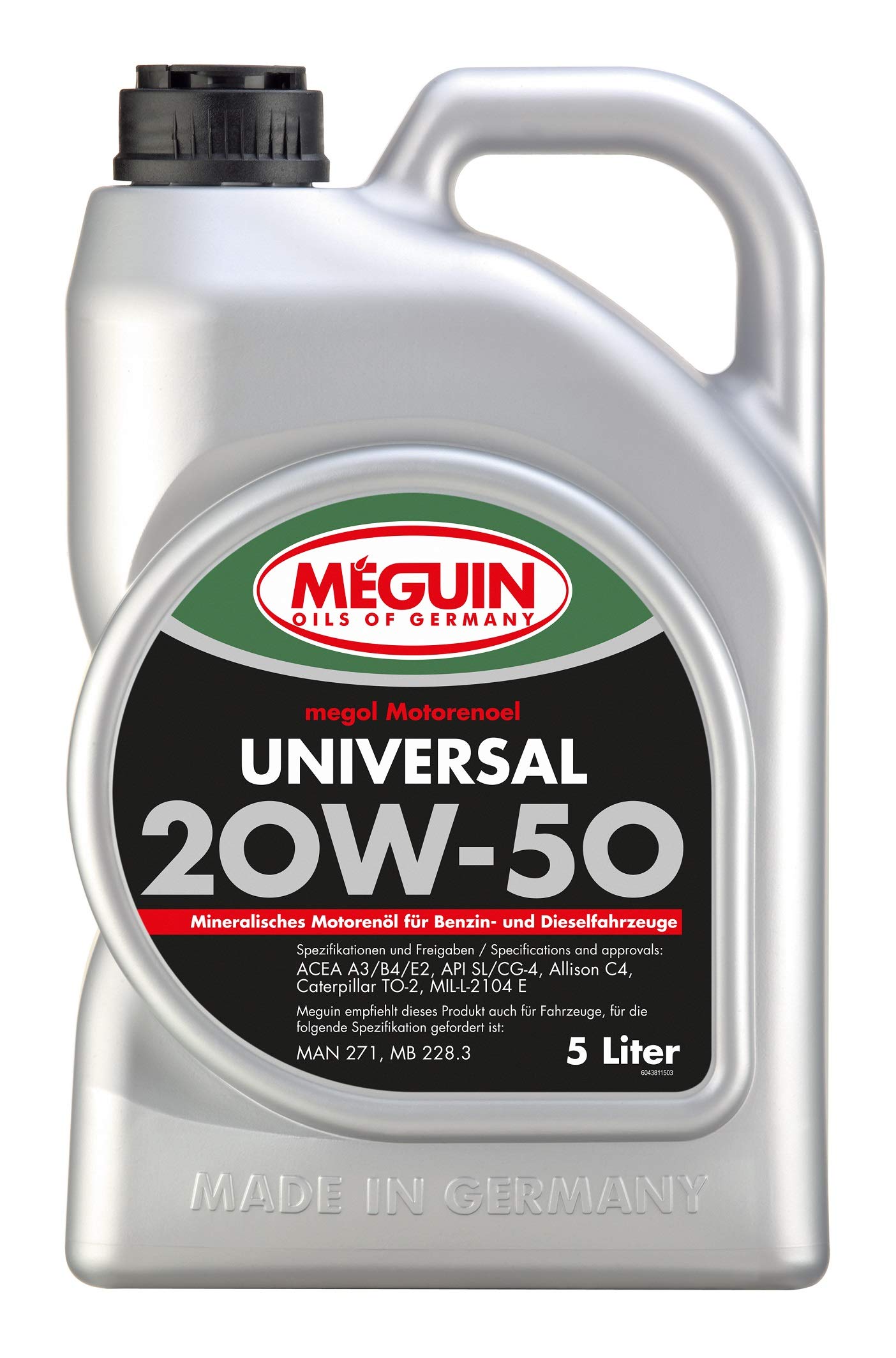 Meguin Megol Universal SAE 20W-50 | 5 L | mineralisches Motoröl | Art.-Nr.: 4381 von Meguin