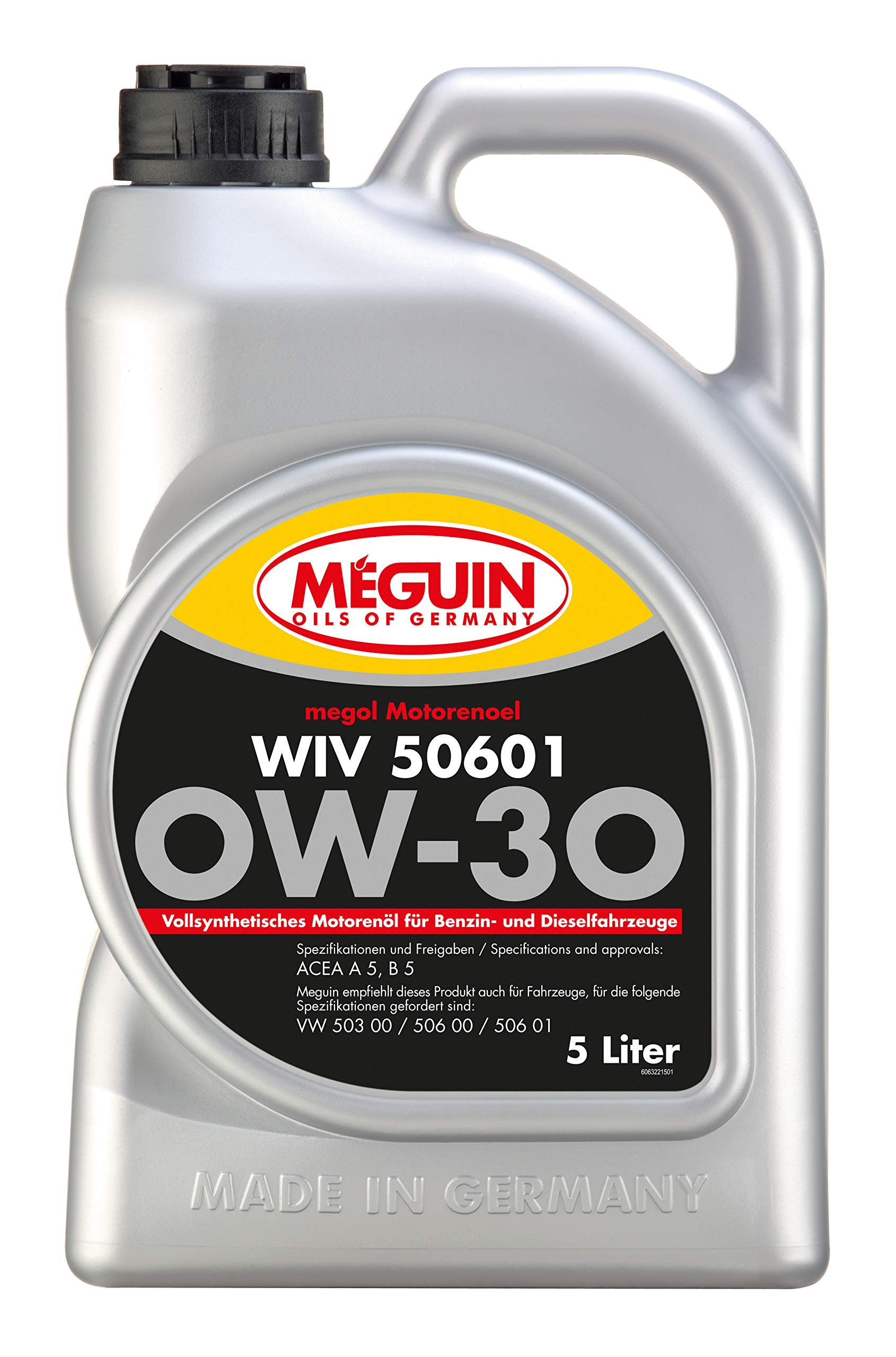 Meguin Megol WIV 50601 SAE 0W-30 (vollsynthetisch) | 5 L | vollsynthetisches Motoröl | Art.-Nr.: 6322 von Meguin