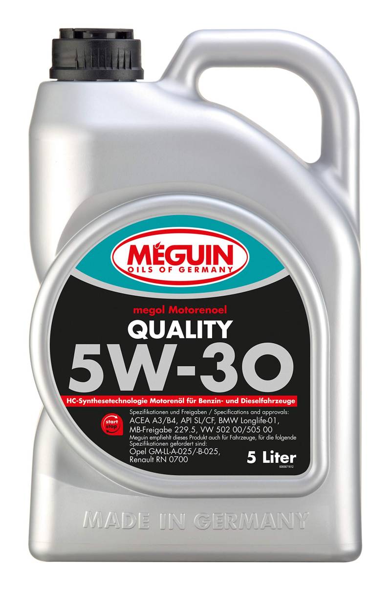 Meguin Megol Quality SAE 5W-30 | 5 L | Synthesetechnologie Motoröl | Art.-Nr.: 6567 von Meguin
