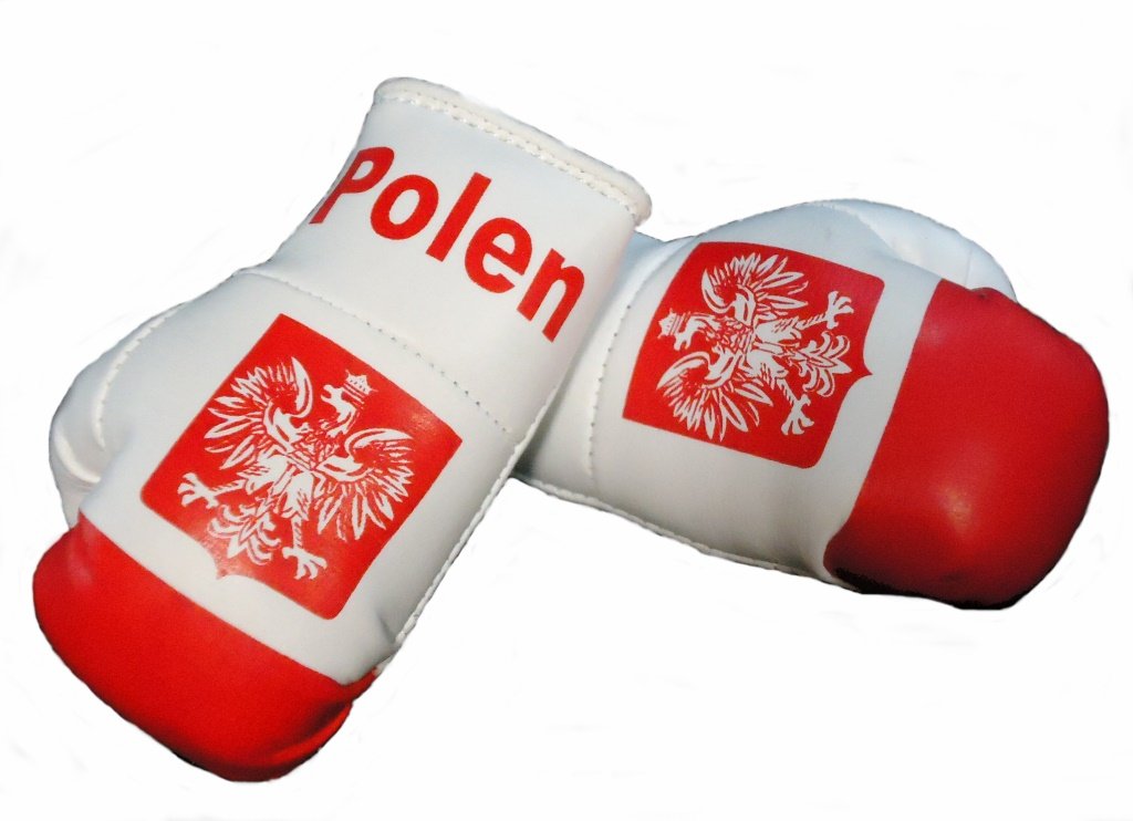 Unbekannt Mini Boxhandschuhe Polen, 1 Paar (2 Stück) Miniboxhandschuhe z. B. für Auto-Innenspiegel von Unbekannt