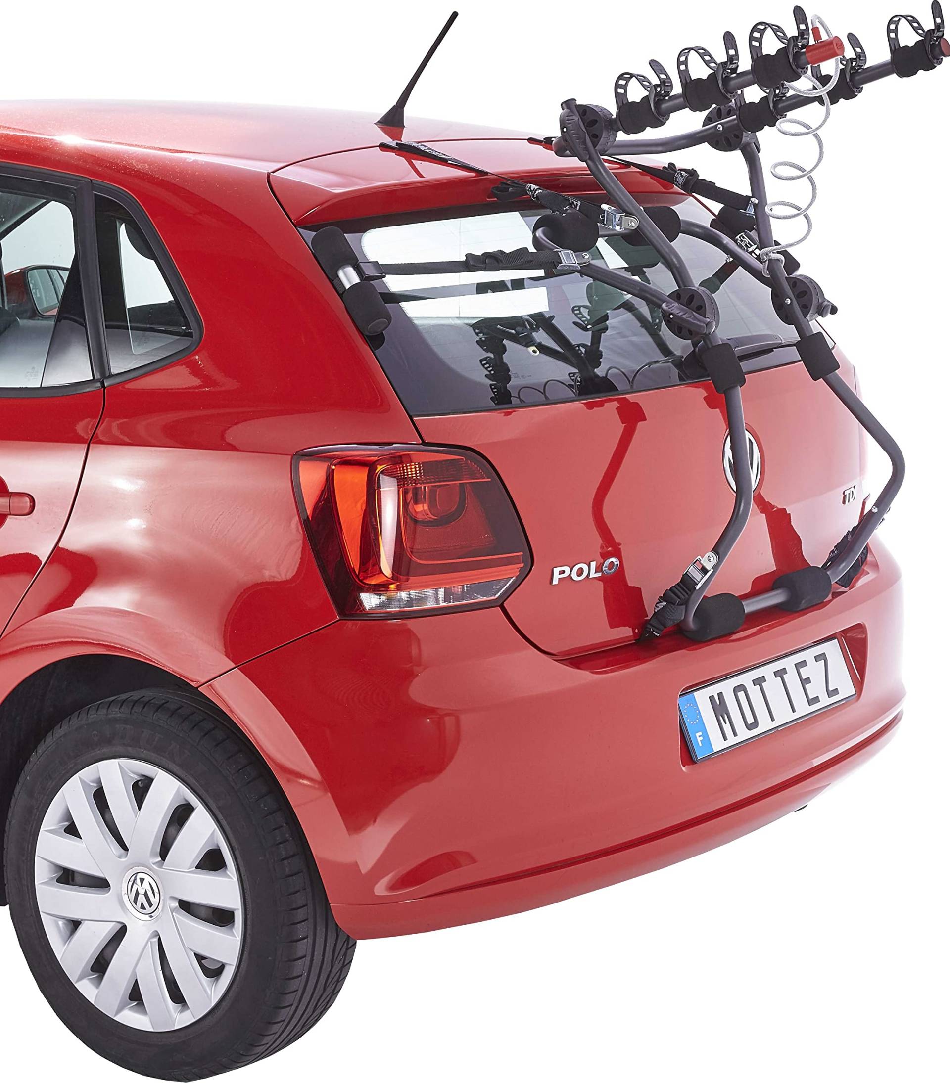 3-Bikes Carrier on Tailgate with Fixing on Railing roof Bars or bar with Lock von MOTTEZ