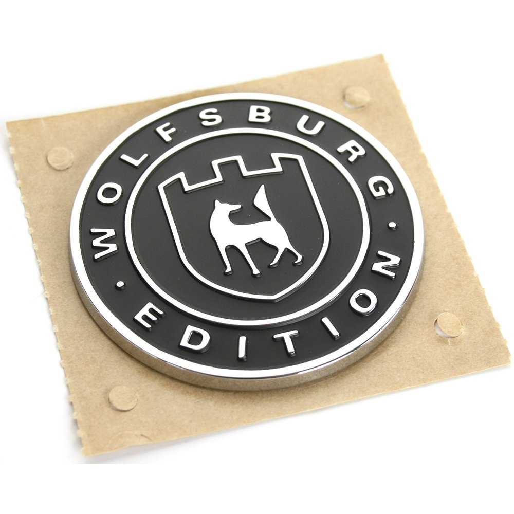 Original Wolfsburg Edition Plakette satinschwarz chromglanz, selbstklebend von Volkswagen