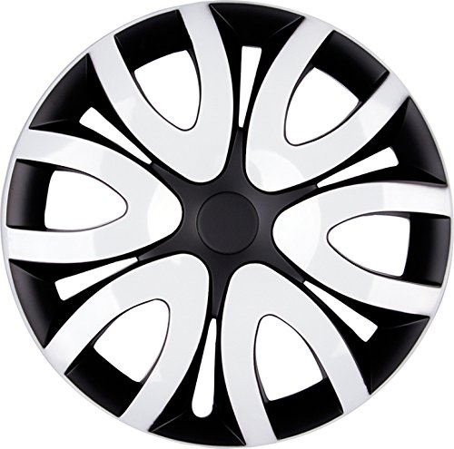 PREMIUM Radkappen Radzierblenden Radblenden 'Modell: Mika' 4er Set, Farbe:Schwarz-Weiß, Felgendurchmesser:14 Zoll von TFS