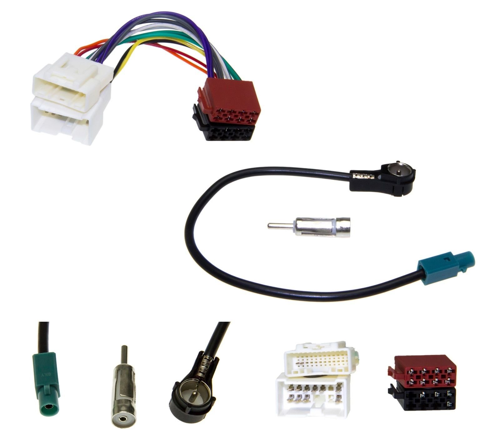 Radio Einbau Adapter Set Antennen Adapter Kabel Stecker Buchse DIN ISO von Unbekannt