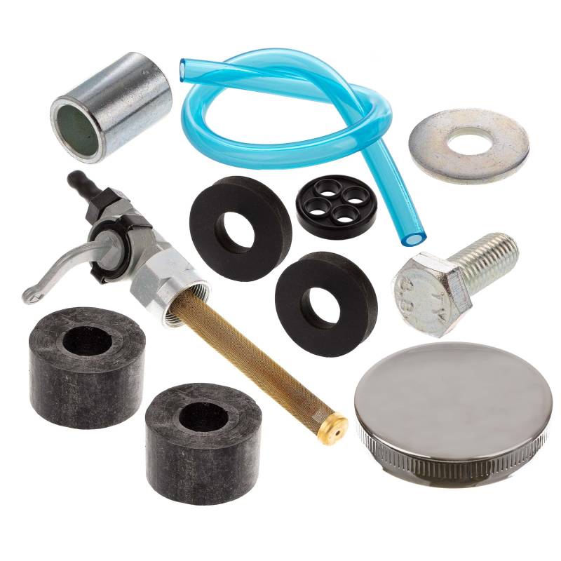 SET Zubehör, Anbauteile zum Kraftstofftank S51, S70 - Tankdeckel, Benzinhahn, Lagergummis, Kleinteile von Unbekannt
