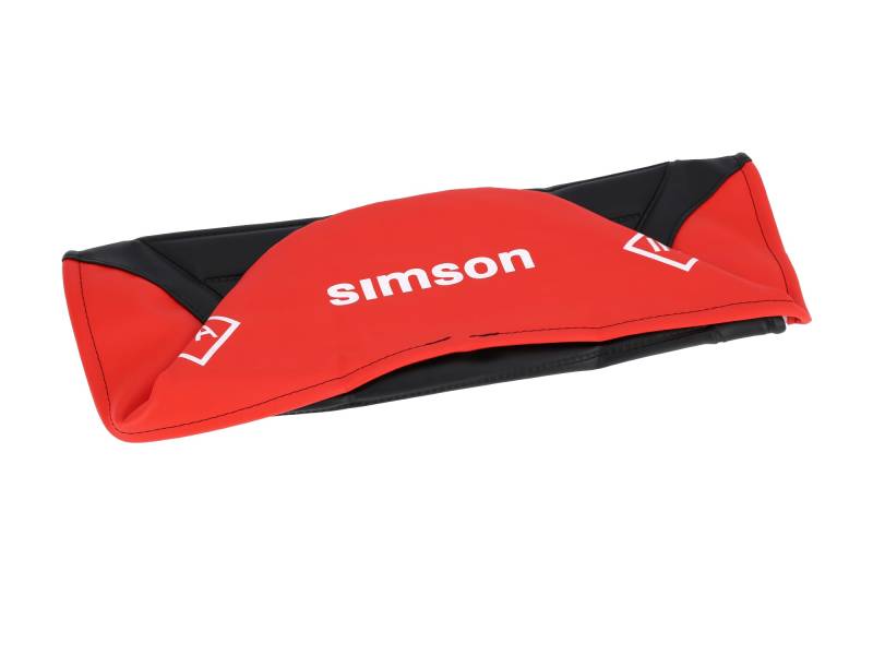 SIMSON Sitzbezug strukturiert, schwarz/rot für Endurositzbank mit SIMSON-Schriftzug - Simson S50, S51, S70 Enduro von Unbekannt