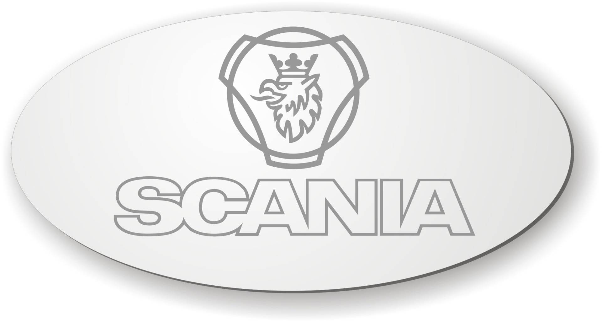 Scania Spiegel mit Logo für die Rückwand ✓ Greif Vabis Aufkleber ✓ LKW-Zubehör und Artikel für Innenausstattung ✓ Rückwandspiegel ✓ Truck accessoires für den Innenraum ✓ von Schilderfeuerwehr