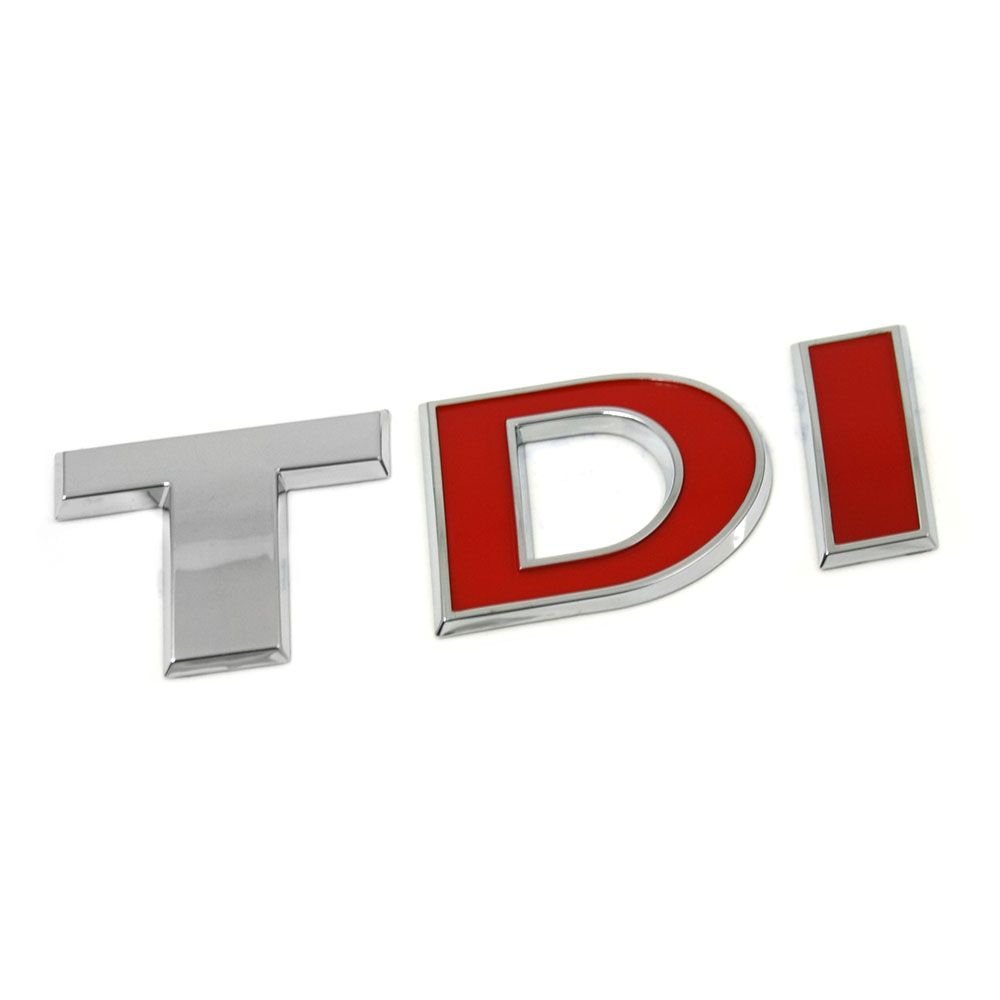 TDI Schriftzug Logo chrom rot von Volkswagen