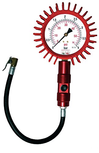 TVR Manometer hergestellt in Italien zur Überprüfung des Reifendrucks Profiqualität – Durchmesser der Anzeige 63 mm rot von TVR