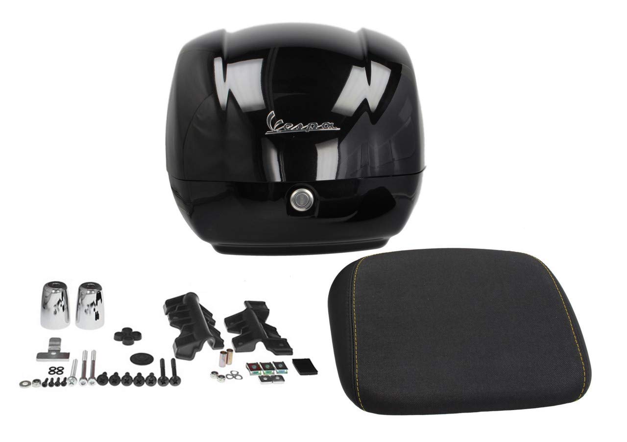 PIAGGIO Topcase Original für Vespa GTS 125, 300 CCM ab 2019 (Nero Cosmo Vulcano 98/A) - Motorradkoffer - 36 Liter - Schwarz, Einfarbig von Unbekannt