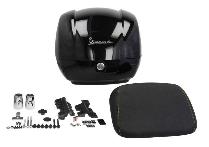 PIAGGIO Topcase Original für Vespa GTS 125, 300 CCM ab 2019 (Nero Cosmo Vulcano 98/A) - Motorradkoffer - 36 Liter - Schwarz, Einfarbig von Unbekannt