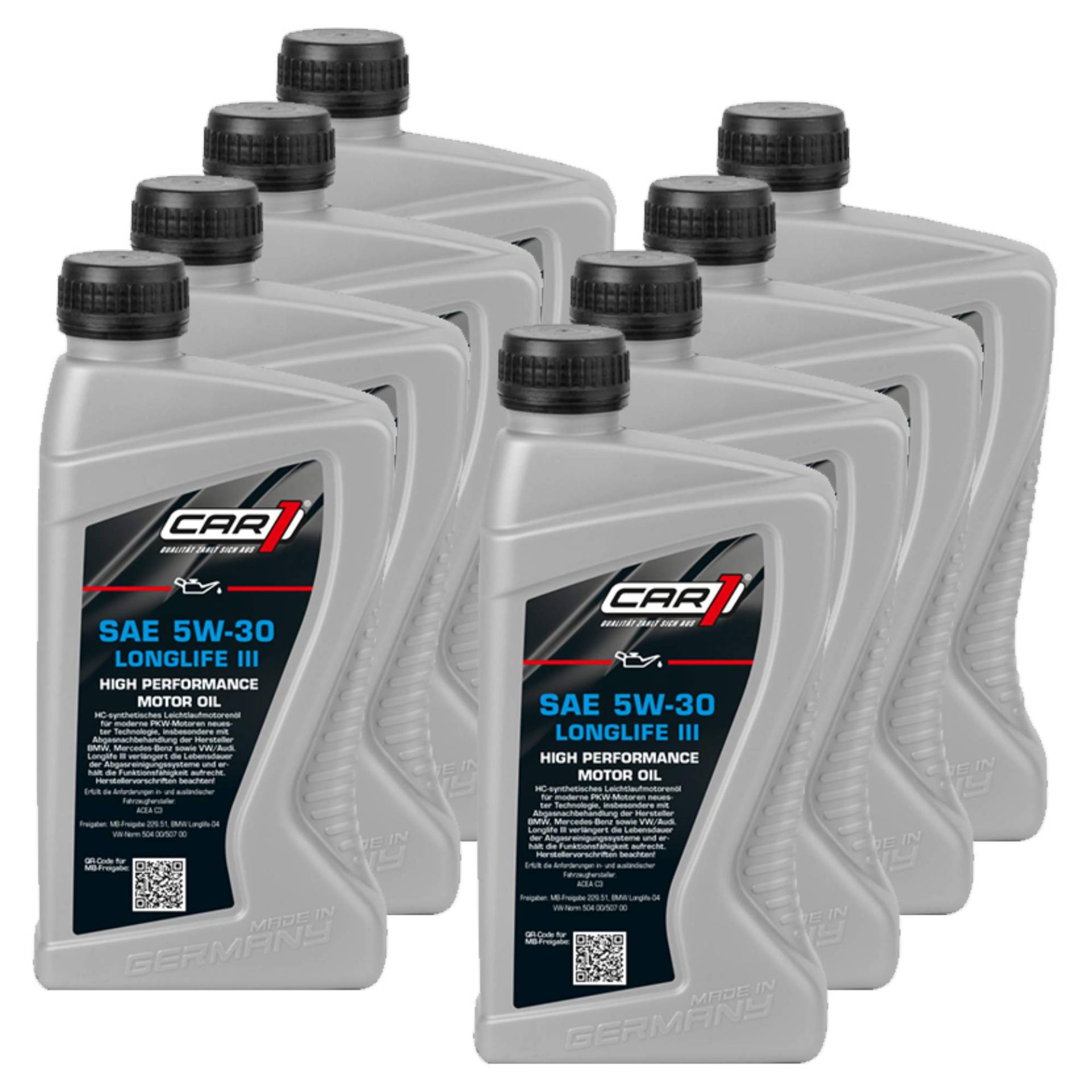 Unbekannt 8X Car1 Motoröl 5W-30 Longlife Leichtlauf High Performance Motor Motoren Öl Benzin Diesel Ottomotor Benzinmotor Dieselmotor Engine Oil 1L Unbekannt 8X Car1 Motoröl 5W-30 Longlife Leichtlauf High Performance Motor Motoren Öl Benzin Diesel Ottomotor Benzinmotor Dieselmotor Engine Oil 1L von Unbekannt