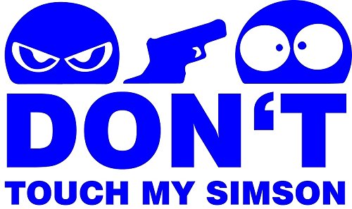 Unbekannt Don't Touch My Simson Aufkleber blau Sticker Moped JDM Kult Motorrad 11x7 cm Unbekannt Don't Touch My Simson Aufkleber blau Sticker Moped JDM Kult Motorrad 11x7 cm von Unbekannt