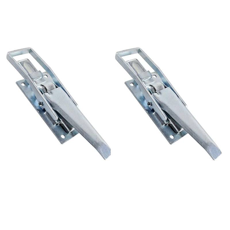 Preiswert&Gut 2X Spannverschluss 270 mm aus verzinktem Stahl – Exzenterverschluss mit 4 Befestigungslöchern Ø8 mm Kistenverschluss Spannverschlüsse und Hebelverschluss für Klappen von Preiswert&Gut