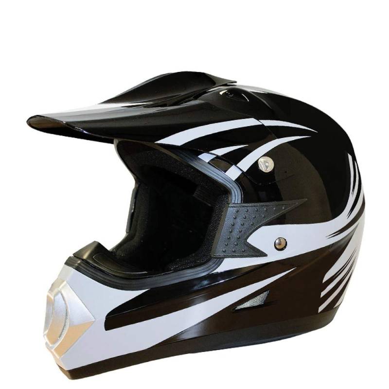 sans marque Ohne Marke Motocrosshelm Erwachsene, Schwarz/Weiß, Größe L von sans marque
