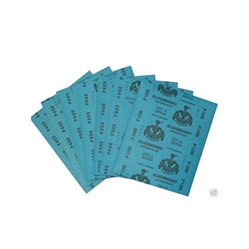 Wasserschleifpapier 10 Blatt 2000 Maße 230 mm x 280 mm Nass-Schleifpapier bestes Oberflächenfinish flexibles Trägerpapier kurze Einweichzeiten optimale Anpassung an die Objektkonturen hohe Abtragsleistung durch gleichmäßige Rauhtiefe Aufpolieren mit Hochglanzpolituren kleine Ausschleifungen von Staubeinschüssen von LudwigLacke