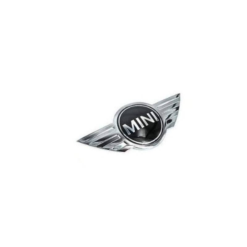 GENUINE MINI Metall/Kunststoff Emblem für Mini Haube, Schwarz, Fahrzeug-spezifisch, Compact car, Front, Original, Neu, 1 Jahr Garantie, Part # 51142754973, JCW & S-Versionen von BMW