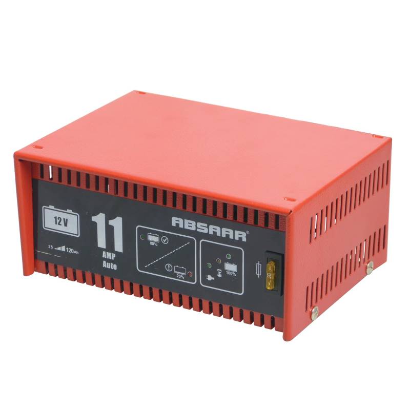 ABSAAR 121101132 Absaar elektronisches Batterieladegerät 11 A 12 V, Schwarz/Rot von Absaar