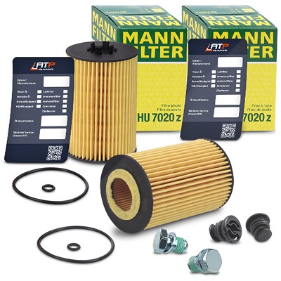 Mann-filter 2x Ölfilter + 4x Ölablassschraube für Audi, Man, Seat, Skoda, VW von MANN-FILTER