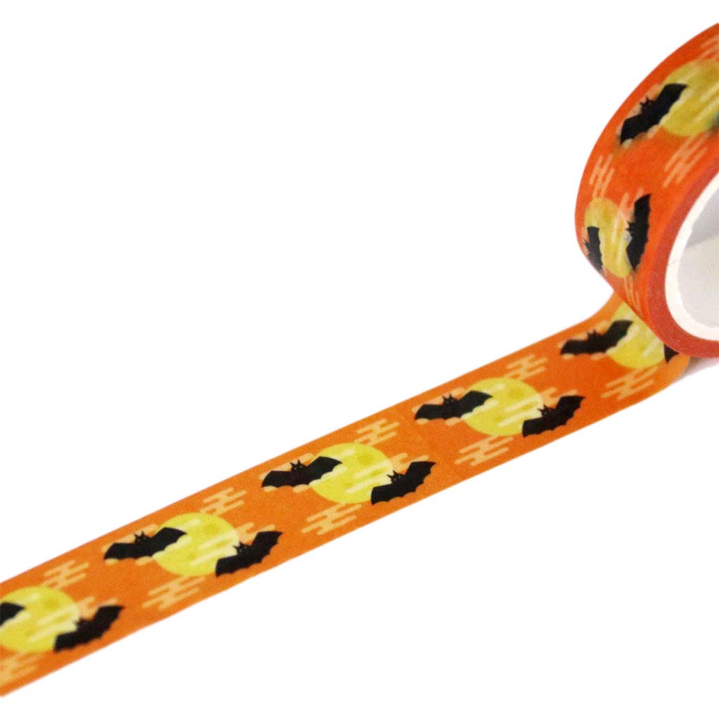 Buwei 5 Rollen Halloween Washi Tape Set Cartoon Kürbis Fledermaus dekorative Band Aufkleber von Unbranded