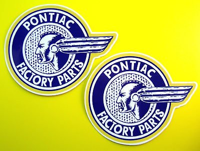 Pontiac Fabrik Teile Retro vintage Stil Sticker x2 von Unbranded