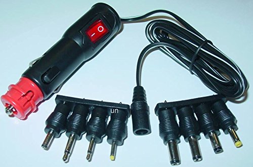 Kombi Adapter, Normsteckdose/Zigarettenanzünder auf DC Stecker, Schalter, 12/24V 8A D54 von Uni