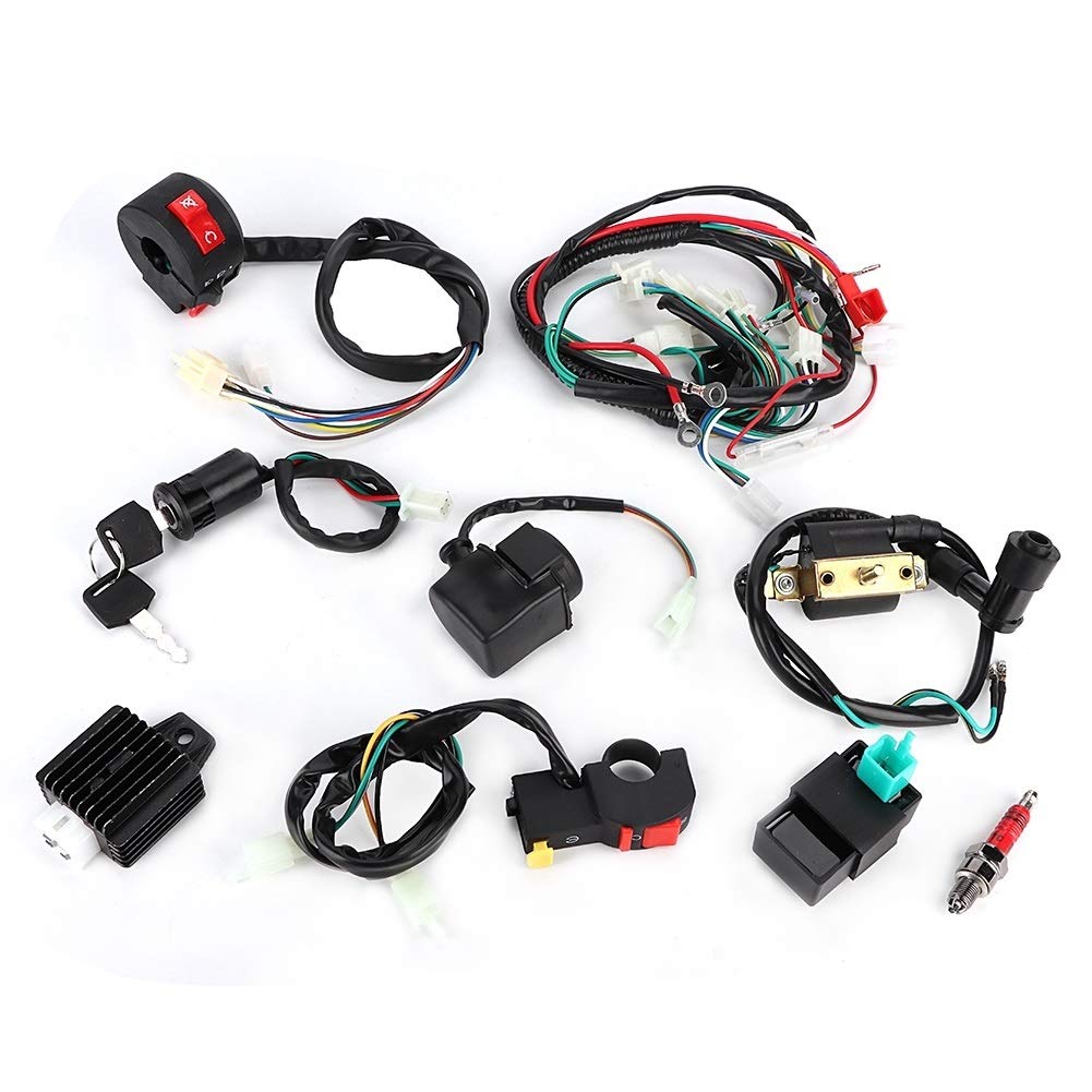 Unibell zündung 125ccm ATV Quad, CDI Wire Harness Assembly Wiring Set, Motorrad CDI Kabelbaum Zündung Magnetspule Gleichrichter für 50cc 70cc 110cc 125cc kabelbaum 110ccm von IUSOT