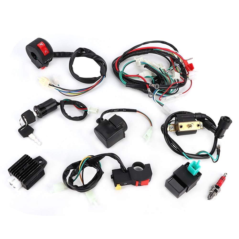 Unibell zündung 125ccm ATV Quad, CDI Wire Harness Assembly Wiring Set, Motorrad CDI Kabelbaum Zündung Magnetspule Gleichrichter für 50cc 70cc 110cc 125cc kabelbaum 110ccm von Unibell