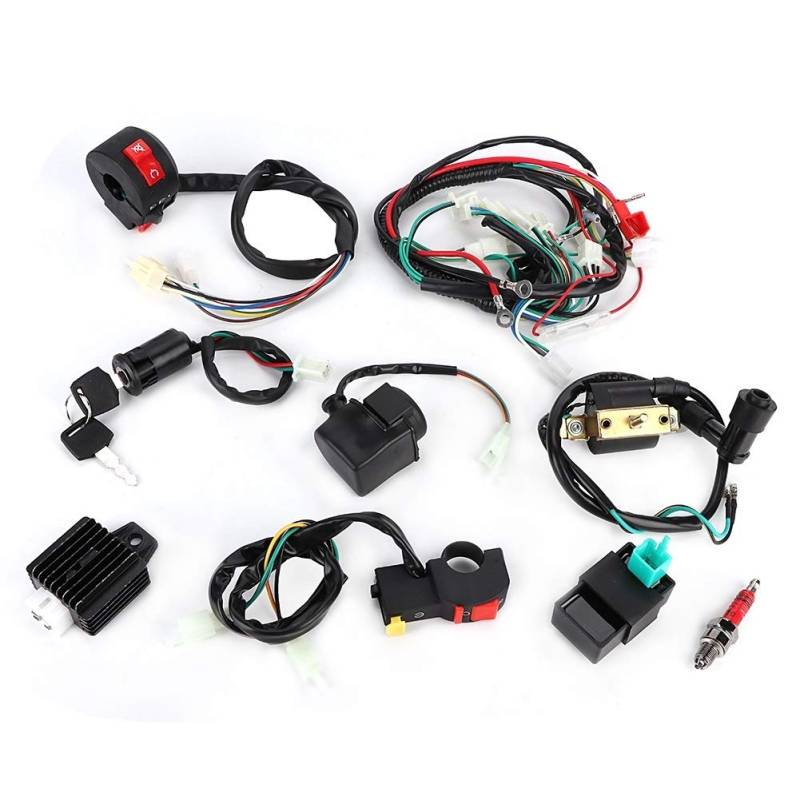 Unibell zündung 125ccm ATV Quad, CDI Wire Harness Assembly Wiring Set, Motorrad CDI Kabelbaum Zündung Magnetspule Gleichrichter für 50cc 70cc 110cc 125cc kabelbaum 110ccm von IUSOT