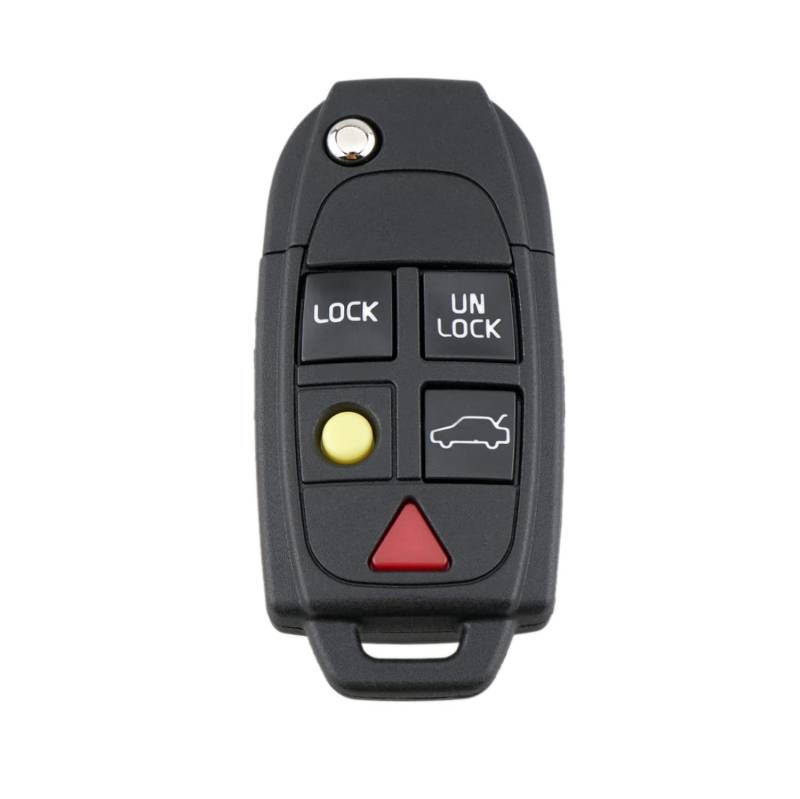 Unifizz Autoschlüsselgehäuse Fernbedienung Schlüsselgehäuse Gehäuse Gehäuse Keyless Entry Gehäuse Ersatz 5 Tasten für Volvo XC90 V70 XC70 S80 S60 2004-2014 Schwarz von Unifizz