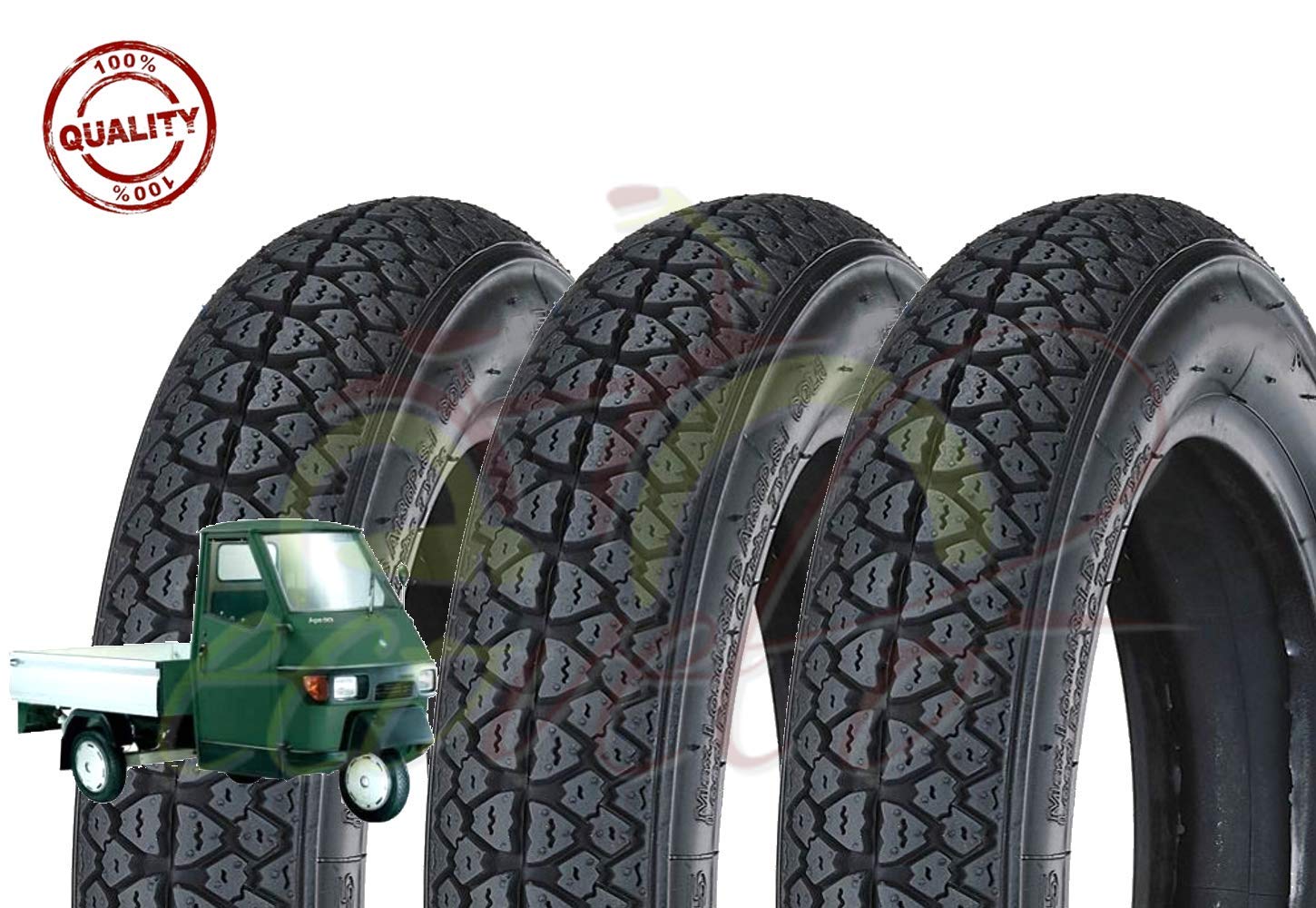 Union EGF10DMU Set mit 3 Reifen 100/90-10 für Piaggio Ape Scooter Vespa Vespa 61L Reifen Design M I C H E L I N Union EGF10DMU Set mit 3 Reifen 100/90-10 für Piaggio Ape Scooter Vespa Vespa 61L Reifen Design M I C H E L I N von LZBBD