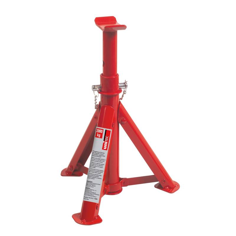 UNITEC Unterstellbock, 2 Tonnen Traglast, höhenverstellbar von 276 mm bis 363 mm, silber von Unitec