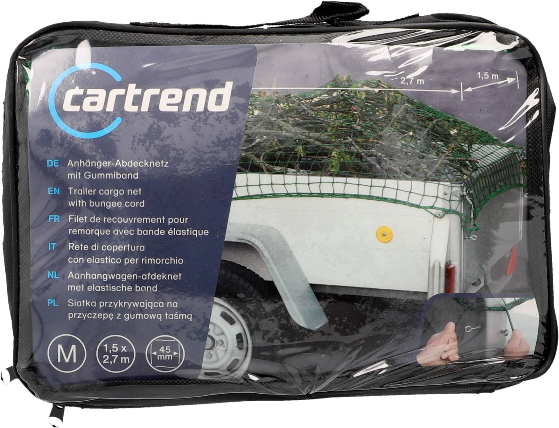 cartrend Anhängernetz 1,5x2,7m mit Gummiband von Unitec