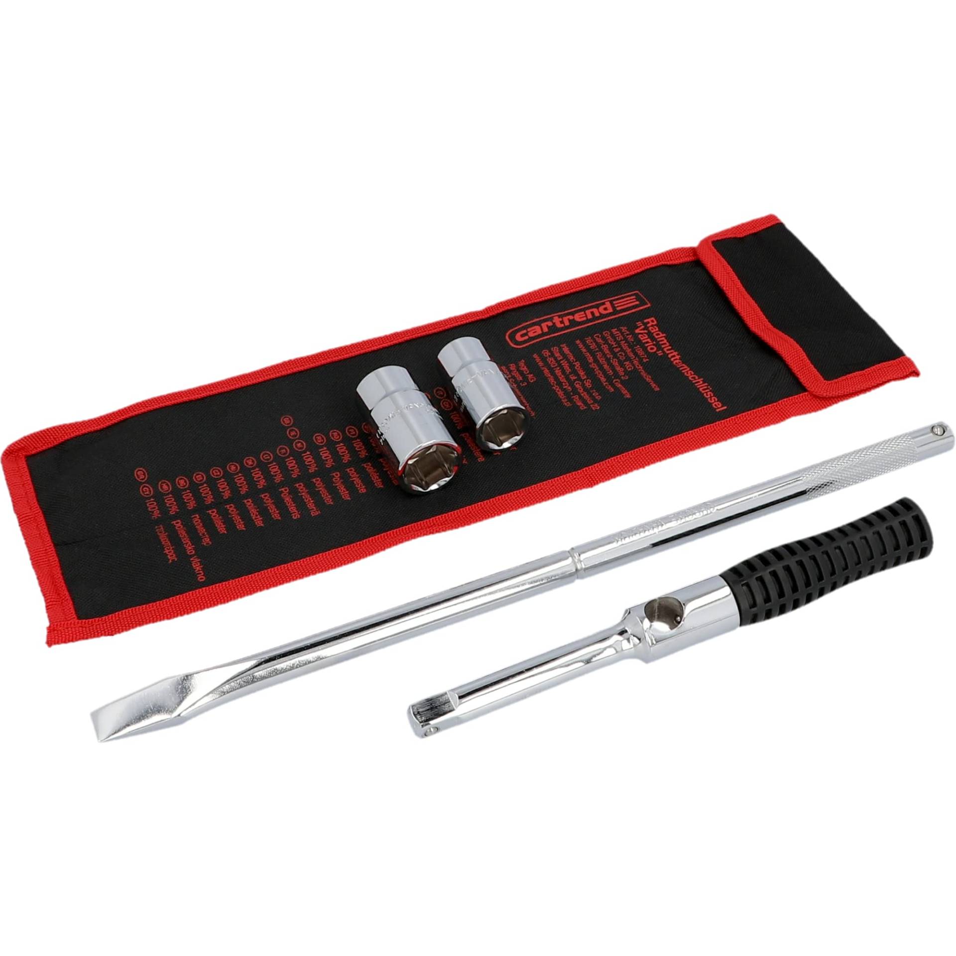 cartrend Radmutternschlüssel Vario, mit gelagertem Rotationsgriff und Stecknüsse für 17/19/21/23 mm, Stahl cartrend Radmutternschlüssel Vario, mit gelagertem Rotationsgriff und Stecknüsse für 17/19/21/23 mm, Stahl von cartrend