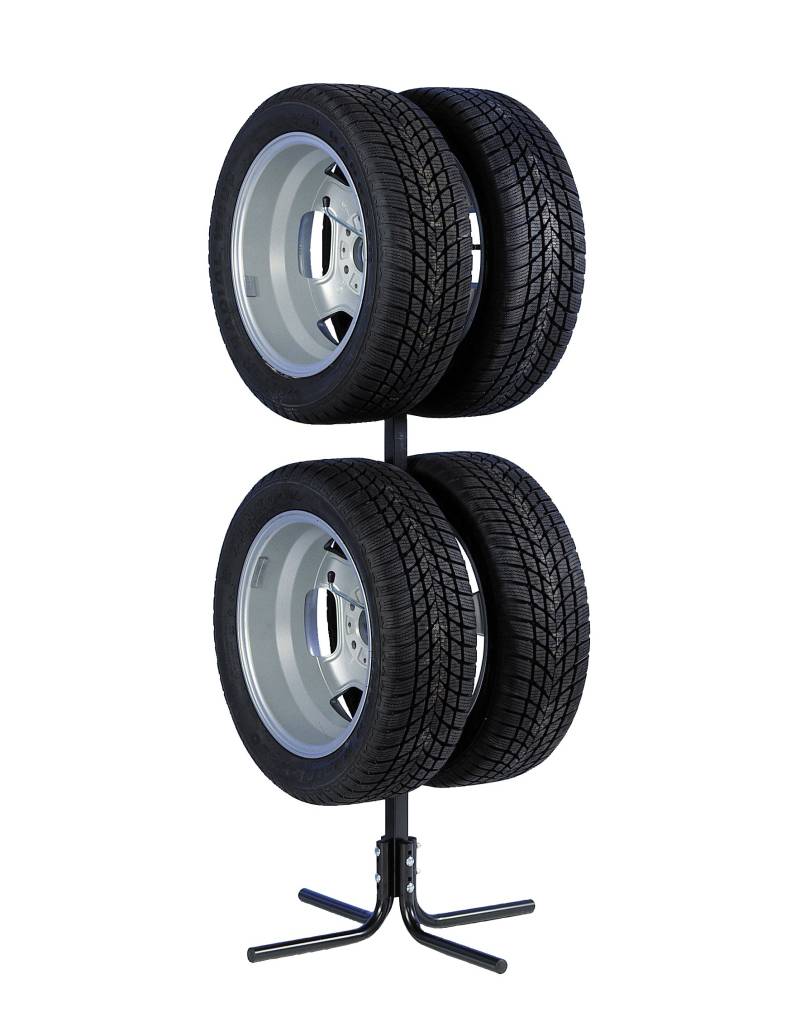 cartrend Felgenbaum und Reifenbaum für 4 PKW-Felgen oder Reifen, platzsparend in Garage und Keller, für Reifen / Felgen von 10 - 43,2 cm (17 Zoll), Schwarz von cartrend