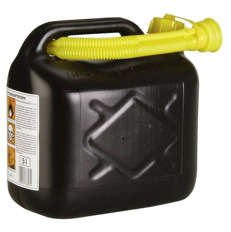 Cartrend Benzinkanister Kunststoff Kanister mit Ausgießer und UN-Zulassung, für alle Kraftstoffarten, 5 Liter von cartrend