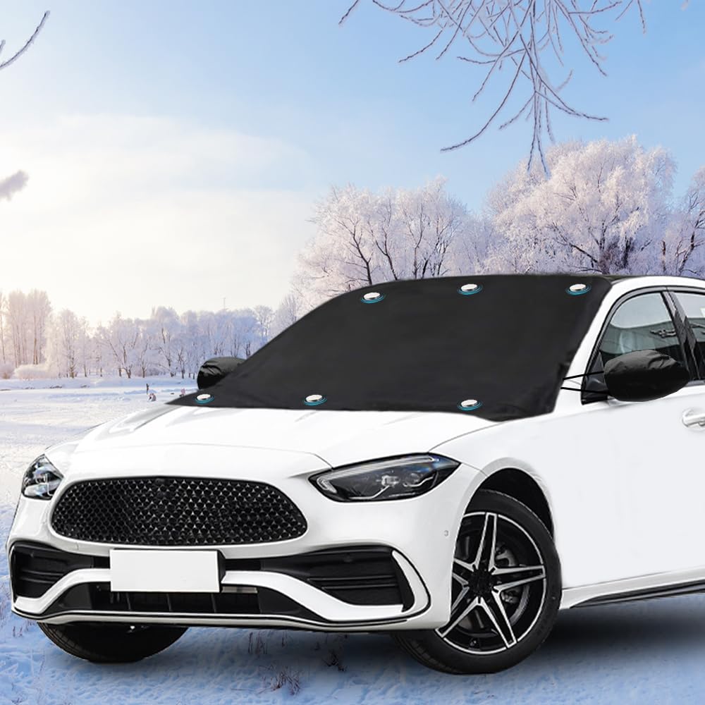Uoimky Frontscheibenabdeckung, Magnet Auto Scheibenabdeckung mit Rückspiegelabdeckung Faltbare Winter Windschutzscheibe Abdeckung Auto Frontscheibe Eisschutzfolie gegen Schnee, Frost, EIS, UV, Staub Uoimky Frontscheibenabdeckung, Magnet Auto Scheibenabdeckung mit Rückspiegelabdeckung Faltbare Winter Windschutzscheibe Abdeckung Auto Frontscheibe Eisschutzfolie gegen Schnee, Frost, EIS, UV, Staub von Uoimky