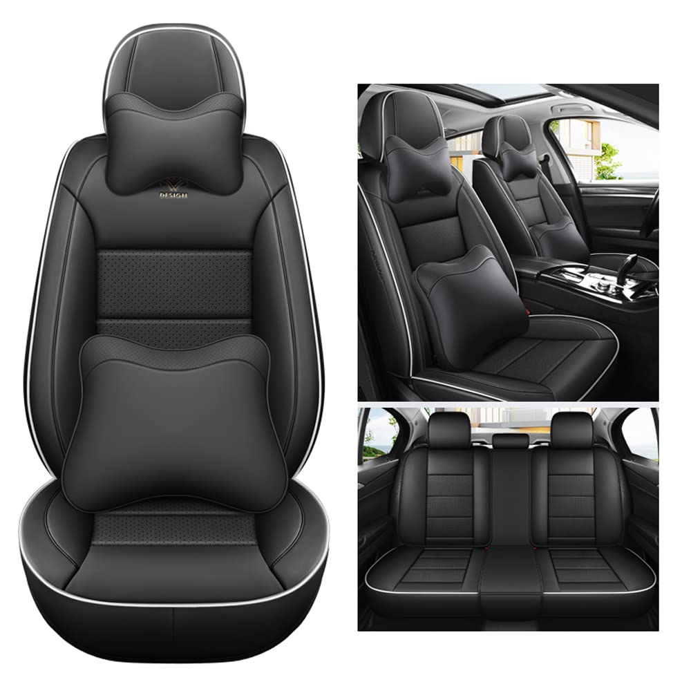 Uomeng Autositzbezüge komplettes Set Universal in Stylish Design | Schonbezüge für Vordersitze und Rückbank | Auto Sitzbezüge Airbag Kompatibel | Premium Wasserdicht Sitzbezug, Schwarz Luxus Uomeng Autositzbezüge komplettes Set Universal in Stylish Design | Schonbezüge für Vordersitze und Rückbank | Auto Sitzbezüge Airbag Kompatibel | Premium Wasserdicht Sitzbezug, Schwarz Luxus von Uomeng
