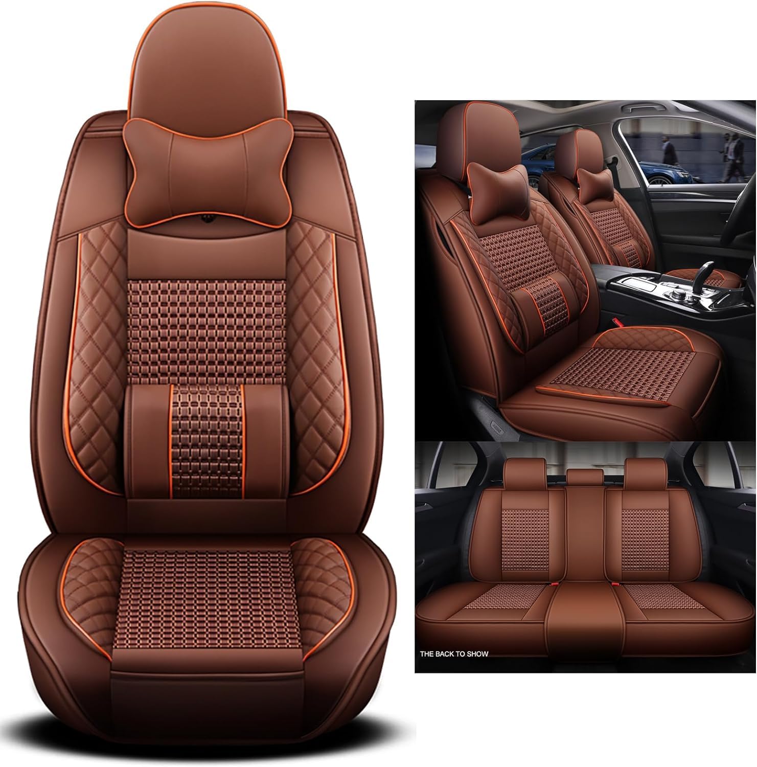 Uomeng Autositzbezüge komplettes Set Universal in Stylish Design | Schonbezüge für Vordersitze und Rückbank | Auto Sitzbezüge Airbag Kompatibel | Premium Wasserdicht Sitzbezug, Uomeng Autositzbezüge komplettes Set Universal in Stylish Design | Schonbezüge für Vordersitze und Rückbank | Auto Sitzbezüge Airbag Kompatibel | Premium Wasserdicht Sitzbezug, von Uomeng