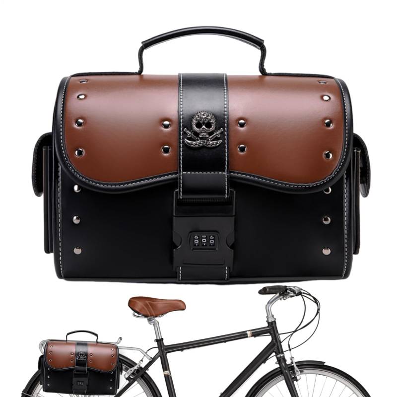 Uonguon Motor-Aufbewahrungstasche, Leder-Fronttasche, 34 x 19 x 24 cm, kompaktes Design, wasserdichter Werkzeug-Organizer, Motorradzubehör für Camping, Touren, Pendeln und Outdoor-Reisen von Uonguon