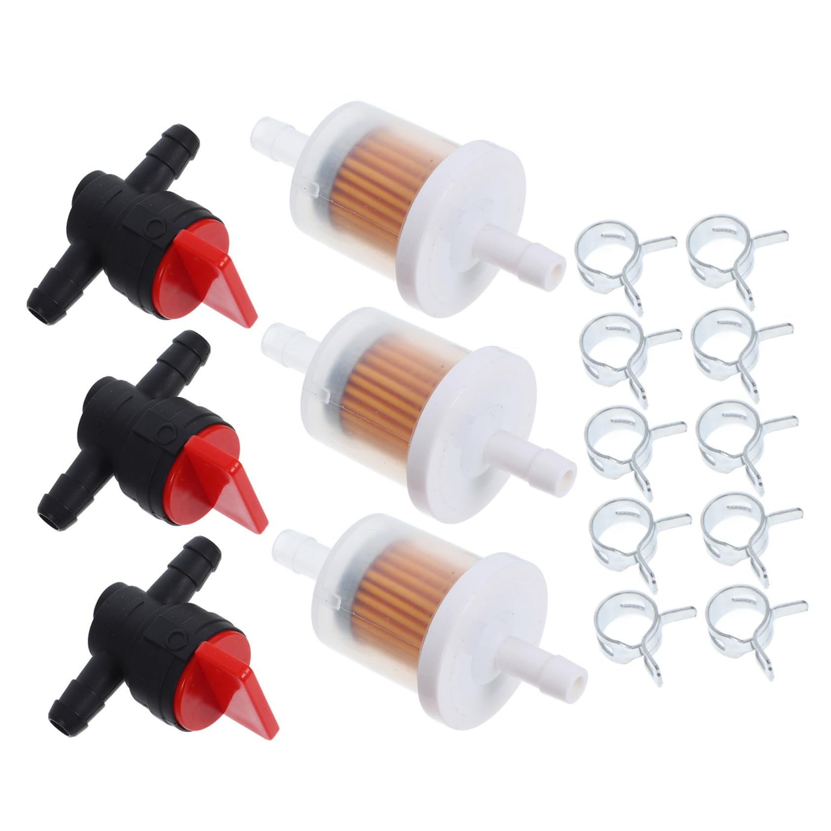 Uonlytech 1Satz Kraftstofffilter Kit mit Vergaserschaltventilen und Klemmen für Rasenmäher Teiliges Schaltventile Klemmen für Einfache Kraftstoffflusskontrolle Uonlytech 1Satz Kraftstofffilter Kit mit Vergaserschaltventilen und Klemmen für Rasenmäher Teiliges Schaltventile Klemmen für Einfache Kraftstoffflusskontrolle von Uonlytech