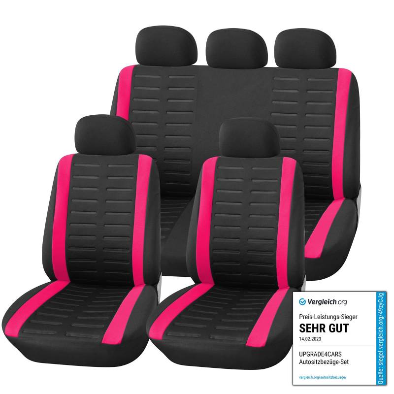 Upgrade4cars Autositzbezüge Set Universal | Auto-Schonbezüge für die Vordersitze & Rückbank in Pink von Upgrade4cars