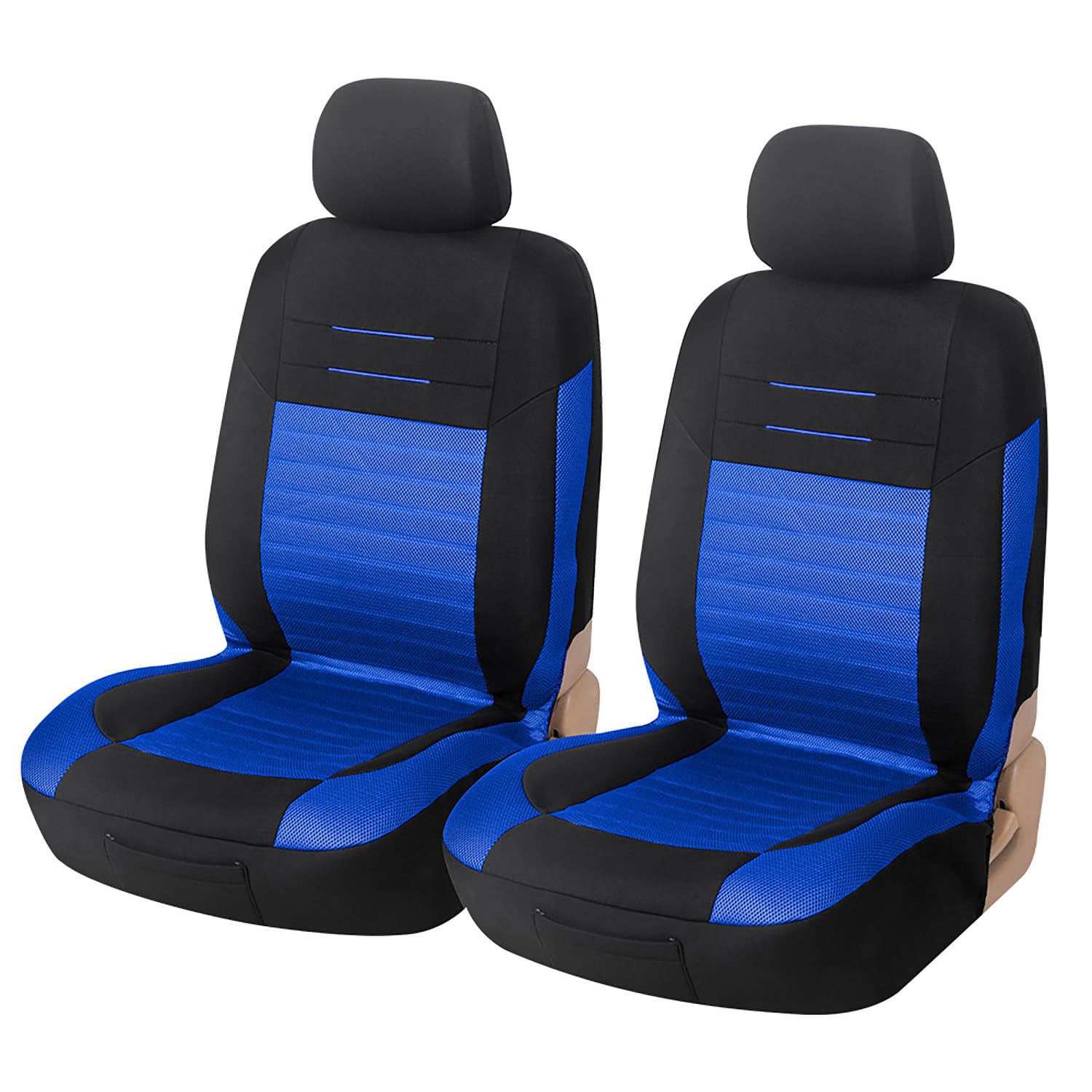 Upgrade4cars Auto-Sitzbezüge Vordersitze Blau Schwarz | Auto-Sitzbezug Set Universal | Auto-Schonbezüge für Fahrersitz & Beifahrer von Upgrade4cars