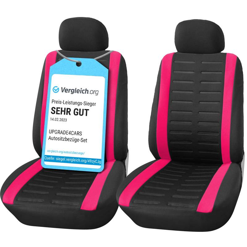 Upgrade4cars Autositzbezüge Set für die Vordersitze | Auto-Schonbezüge Universal in Pink von Upgrade4cars