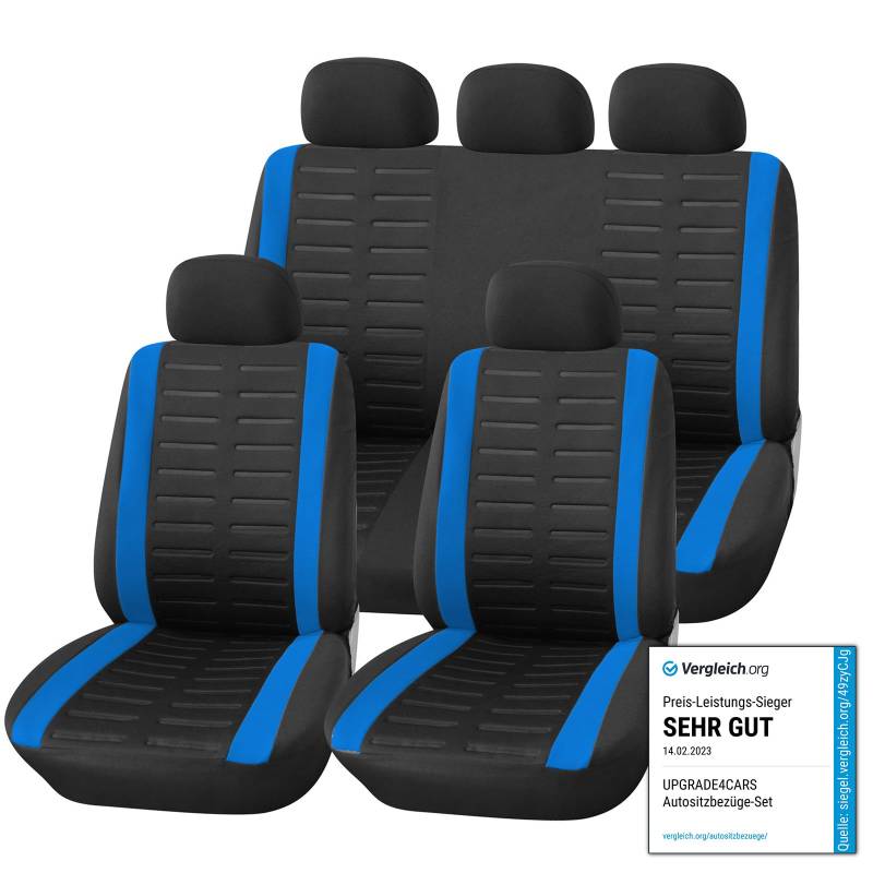 Upgrade4cars Autositzbezüge Set Universal | Auto-Schonbezüge für die Vordersitze & Rückbank in Blau von Upgrade4cars