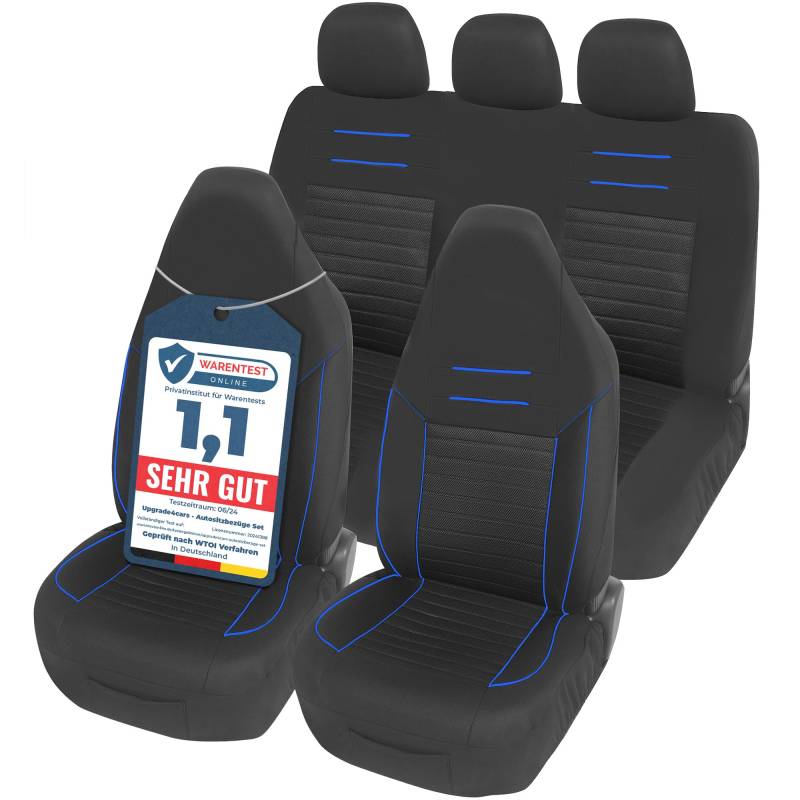 Upgrade4cars Autositzbezüge Set für Pilotensitze | Autositzbezug Komplettset in Blau | Autoschonbezüge Universal mit integrierter Kopfstütze | Autozubehör Innenraum Deko von Upgrade4cars