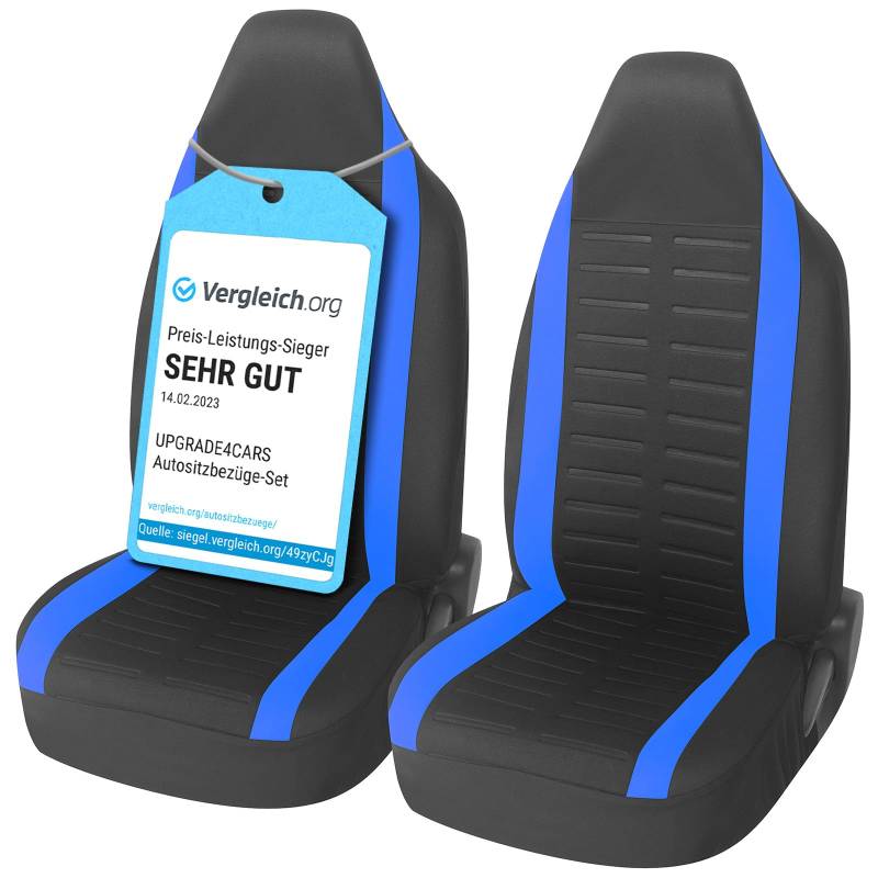 Upgrade4cars Autositzbezüge Set für Pilotensitze | Autositzbezug für die Vordersitze in Blau | Autoschonbezüge Universal mit integrierter Kopfstütze | Autozubehör Innenraum Deko von Upgrade4cars