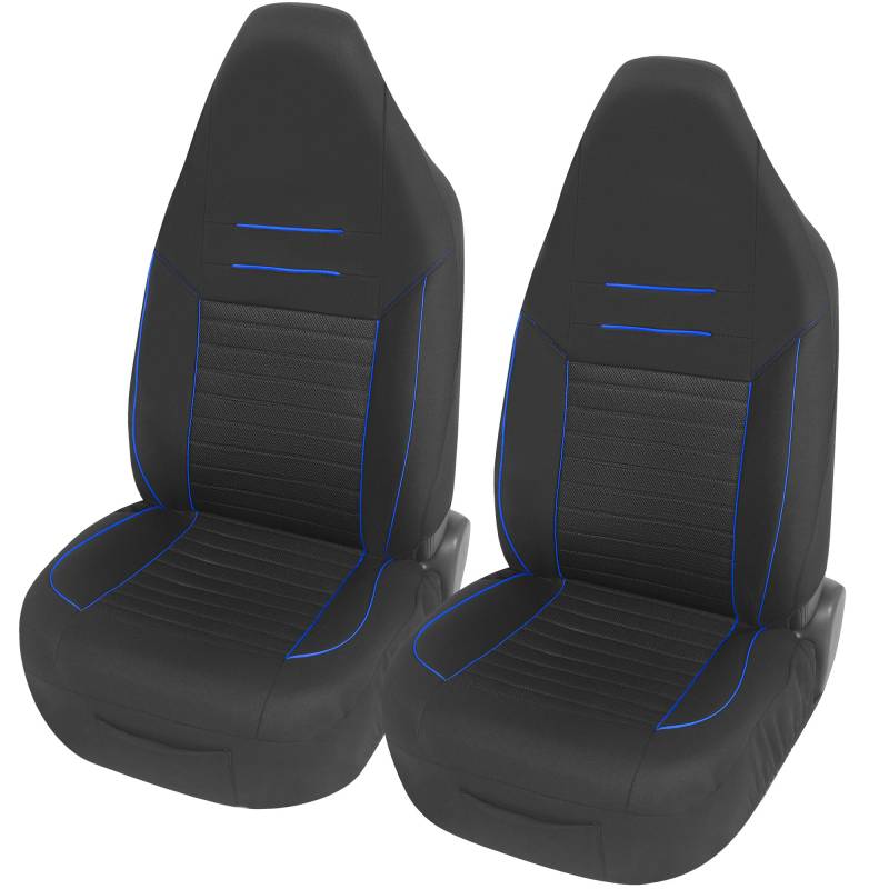 Upgrade4cars Autositzbezüge Set für Pilotensitze | Autositzbezug für die Vordersitze in Blau | Autoschonbezüge Universal mit integrierter Kopfstütze | Autozubehör Innenraum Deko von Upgrade4cars