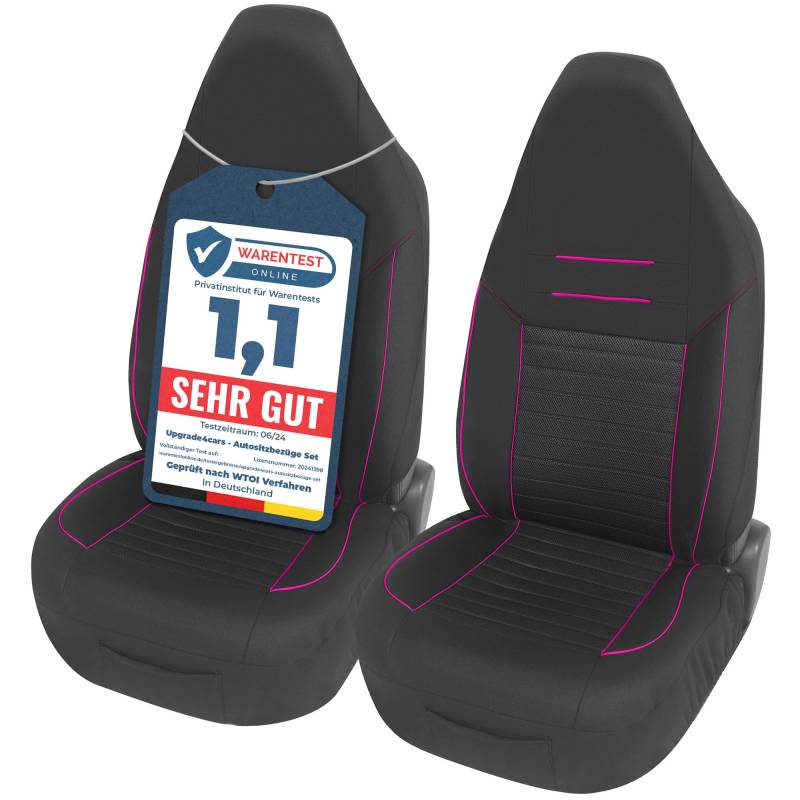 Upgrade4cars Autositzbezüge Set für Pilotensitze | Autositzbezug für die Vordersitze in Pink | Autoschonbezüge Universal mit integrierter Kopfstütze | Autozubehör Innenraum Deko von Upgrade4cars